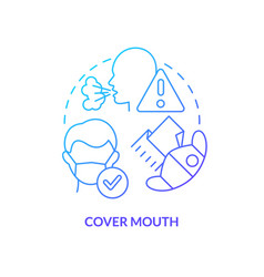 Cover Mouth Blue Gradient Concept Icon