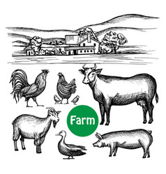 Hand Drawn Farm Set