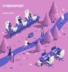 Cyber Sport Isometric Poster