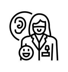 Pediatric Audiologist Doctor Line Icon