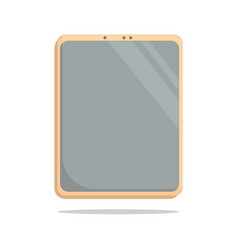 Thin Small Tablet Turned By The Screen Orange