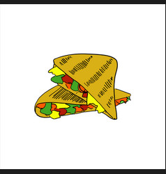 Quesadilla Colored Simple Doodle Hand