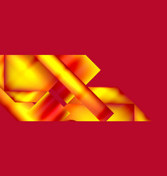 A Red Background With Yellow And Orange Geometric