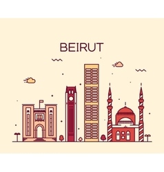 Beirut Skyline Trendy Linear