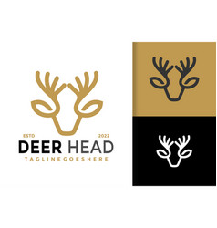 Linear Deer Head Logo Design Brand Identity Logos