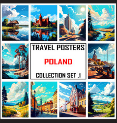 Poland Travel Poster Wall Art Print Wpa Set 1