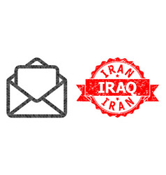 Textured Iran Iraq Stamp Seal And Open Letter