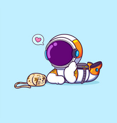 Astronaut Is Loving Much His Pet In A Planet