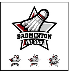 Badminton Ball All Star Badge Logo