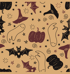 Halloween Pattern With Cute Graphic Doodles