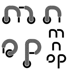 Shoelace Alphabet Lower Case Letters M N O P