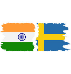 Sweden And India Grunge Flags Connection