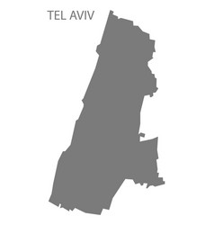 Tel Aviv Israel Map Grey