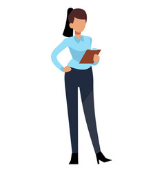 Woman Looking In Paper Document Businesswoman