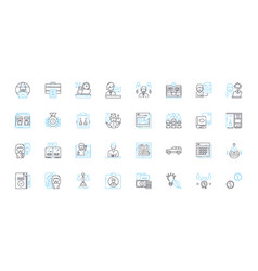 Academic Institution Linear Icons Set Learning