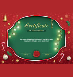 Christmas Green Red Certificate Xmas Background