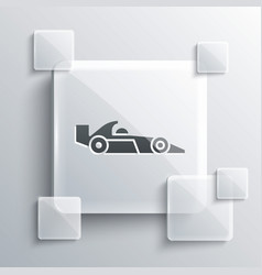 Grey Formula 1 Racing Car Icon Isolated