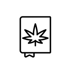 Marijuana Book Icon Simple Line Outline