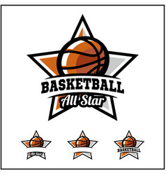 Basketball Ball All Star Badge Logo