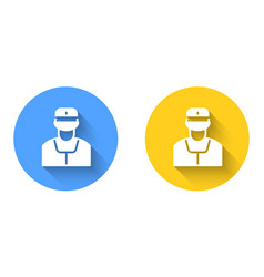 White Train Conductor Icon Isolated With Long