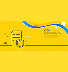 Data Security Line Icon Privacy Document Sign