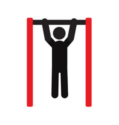 Man Doing Pull Ups Silhouette Icon