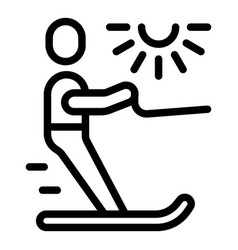 Water Ski Icon Outline Summer Sport