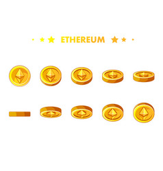 Animation Gold Ethereum Coin Cryptocurrency