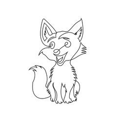 Cartoon Fox Line Art Drawing Style