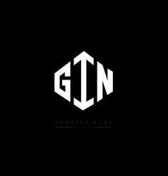 Gin Letter Logo Design With Polygon Shape