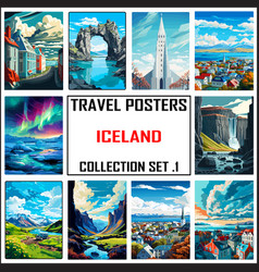 Iceland Travel Poster Wall Art Print Wpa Set 1