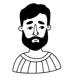 Male Face Portrait Of Bearded Man Doodle