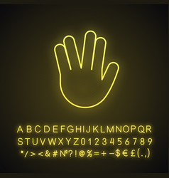 Vulcan Salute Emoji Neon Light Icon