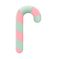 Christmas Candy Cane 3d Icon On White Background