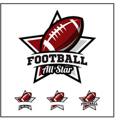 Football Ball All Star Badge Logo