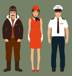 Pilot And Stewardess Airplane