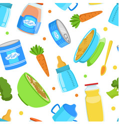 Baby Food Seamless Pattern Healthy First Meal