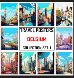 Belgium Travel Poster Wall Art Print Wpa Set 1