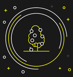 Line Fruit Tree Icon Isolated On Black Background