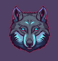 Wolf Head Mascot For Logo Icon Or Poster