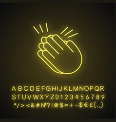 Clapping Hands Emoji Neon Light Icon