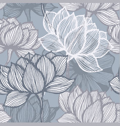 Flower Line Art Floral Background Blue