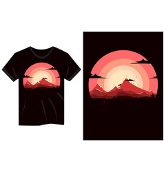 Landscape Retro Design T Shirt Mockup