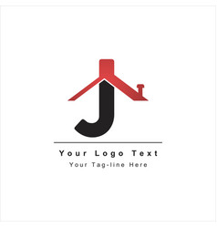 Letter J With Roof House Logo Design Icon Template