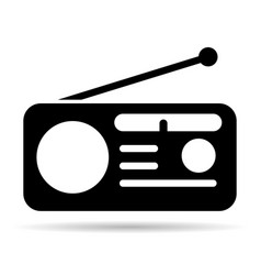 Retro Radio Station Icon Shadow Flat Isolated