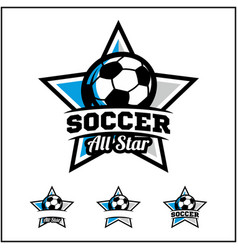 Soccer Ball All Star Badge Logo