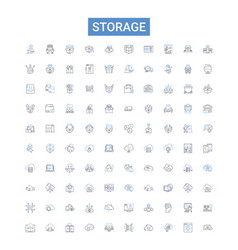 Storage Outline Icons Collection Space