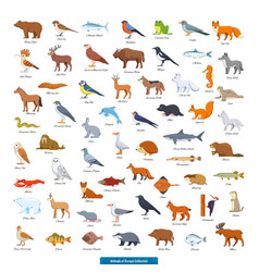 Animals on map europe Royalty Free Vector Image