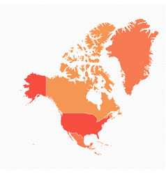 Colorful North America Divided Map