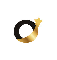 Initial Letter O Golden Star Logo Icon Symbol